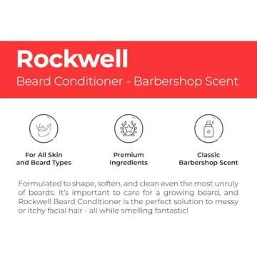 Rockwell Hydrating Beard Conditioner - Classic Barbershop Scent | Conditions & Softens | Formulated with Argan Oil | Ideal for All Beard Types