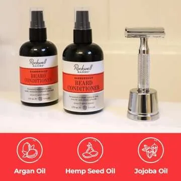 Rockwell Hydrating Beard Conditioner - Classic Barbershop Scent | Conditions & Softens | Formulated with Argan Oil | Ideal for All Beard Types