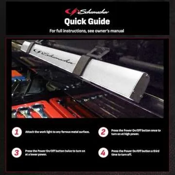 Schumacher SL197U 15-LED Rechargeable Magnetic Work Light – 180° Adjustable Positioning – Dual Magnetic Brackets – Lithium Ion Rechargeable Battery – High-Power SMD LEDs