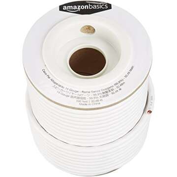 Amazon Basics 14-gauge Audio Speaker Wire Cable - 99.9% Oxygen-Free Copper, 100-foot, White