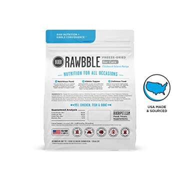 BIXBI Rawbble Freeze Dried Cat Food, Chicken & Salmon Recipe, 10 oz - 95% Meat and Organs, No Filler...