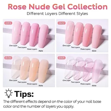 AIMEILI Soak Off U V LED Hema Free Nude Gel Nail Polish Natural Sheer Pink Nail Polish Gel Set Of 4pcs X 10ml - Kit Set 17