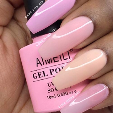 AIMEILI Soak Off U V LED Hema Free Nude Gel Nail Polish Natural Sheer Pink Nail Polish Gel Set Of 4pcs X 10ml - Kit Set 17