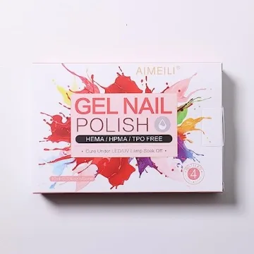 AIMEILI Soak Off U V LED Hema Free Nude Gel Nail Polish Natural Sheer Pink Nail Polish Gel Set Of 4pcs X 10ml - Kit Set 17