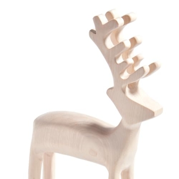 LampLust Wooden Deer Figurines for Christmas Decor
