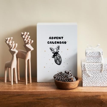 LampLust Wooden Deer Figurines for Christmas Decor