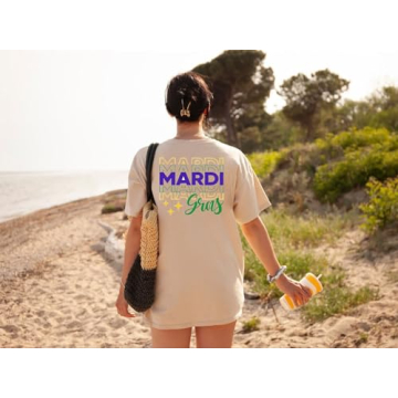 Mardi Gras Oversized Tee Shirt for Women Festive Comfort
