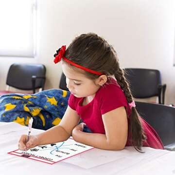 30 Dry Erase Pockets Oversized 10” x 13” + 30 PENS, Pen Holder, 3 Metal Eyelets, Ring Holder for Storage. Reusable Plastic Sheet Protectors for Classroom Organization & Teaching Supplies. Save Paper