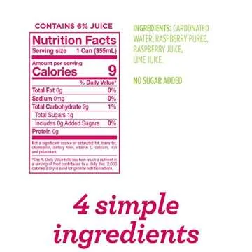 Spindrift Raspberry Lime Sparkling Water, 12 Fl. Oz. Cans (Pack of 8)