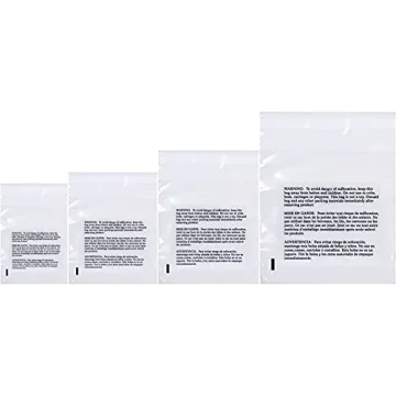 Poly Bags with Suffocation Warning 6x9", 8x10", 9x12", 11x14" - Combo Pack of 400 (100 each size) - ...