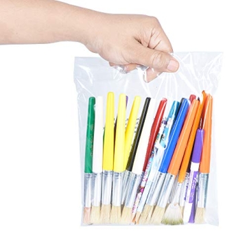 Poly Bags with Suffocation Warning - 400 Pack Clear Resealable Bags