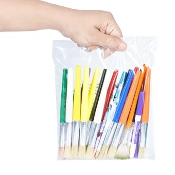 Poly Bags with Suffocation Warning - 400 Pack Clear Resealable Bags