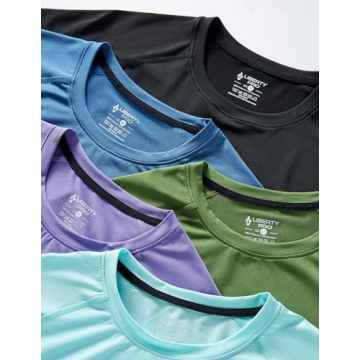 Men's Active Quick Dry T-Shirts 5 Pack - Small
