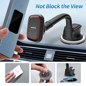 APPS2Car Magnetic Phone Mount 6 Magnets Universal Fit