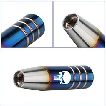 neynavy 1 PC Gear Stick Shifter Knobs, Skull Design Aluminum Alloy Weighted Gear Lever Metal Stick Shifter Handle Fit for Most Automatic Manual Vehicle (Multicolored)