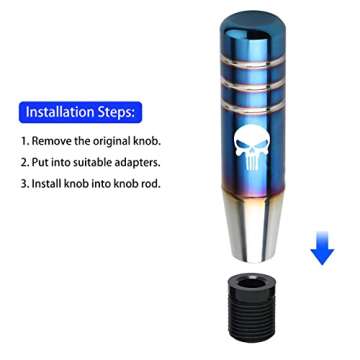neynavy 1 PC Gear Stick Shifter Knobs, Skull Design Aluminum Alloy Weighted Gear Lever Metal Stick Shifter Handle Fit for Most Automatic Manual Vehicle (Multicolored)