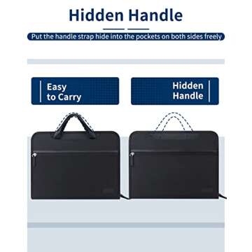 Sooez Heavy Duty Accordion File Organizer with Hidden Handle, Portable 12 Pockets Expanding File Folders, Cloth Monthly Bills Receipt Organizer for Letter/A4, School Classroom Home & Office Supplies