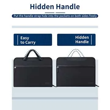 Sooez Heavy Duty Accordion File Organizer with Hidden Handle, Portable 12 Pockets Expanding File Folders, Cloth Monthly Bills Receipt Organizer for Letter/A4, School Classroom Home & Office Supplies