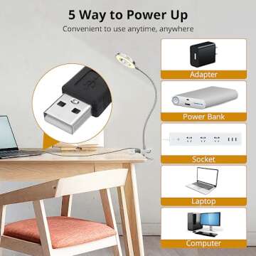 Skymore Clip on Light -3 Color Modes&10 Brightness LED Reading Desk Light with Clamp Flexible Gooseneck Book Light for Kids' Bedtime Reading, Zoom Meetings, Clip on Table, Headboard, Dorm&Office Use