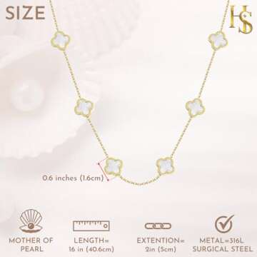 HighSpark Pendant Necklace for Women | Lovely Gift - Clover White