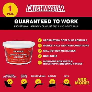 Catchmaster Tree Banding Insect Barrier DIY 15oz Pail, Lanternfly & Ant Traps, Outdoor Adhesive Crawling Insect Trap, Glue Traps to Protect Trees, Fruit & Plants