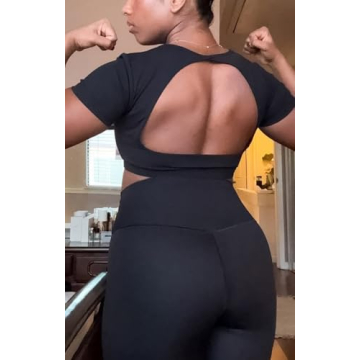 Stylish Aoxjox Short Sleeve Crop Top for Women