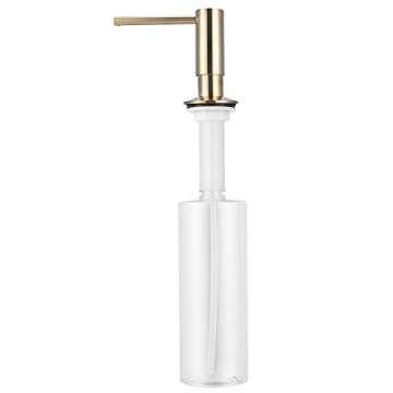 Samodra Sink Soap Dispenser, Metal Pump Head Liquid Lotion Countertop Kitchen Bathroom Soap Dispenser with 12 OZ PET Bottle