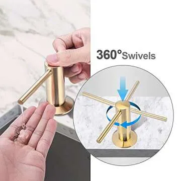 Samodra Sink Soap Dispenser, Metal Pump Head Liquid Lotion Countertop Kitchen Bathroom Soap Dispenser with 12 OZ PET Bottle