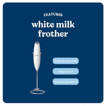 Chamberlain Coffee White Milk Frother for Perfect Foam