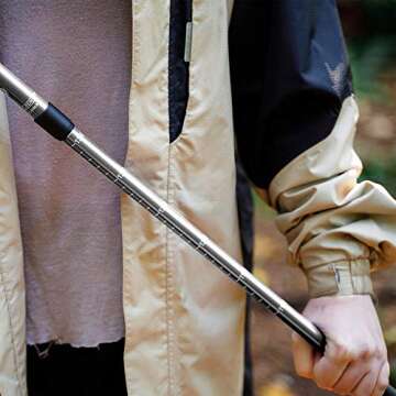 1 Pair (2 Poles) Anti Shock, Adjustable, Collapsible Hiking Poles for Trekking or Walking, Lightweight Aluminum Sticks for Men, Women, Seniors, Kids & Children, Backpacking & Camping Gear