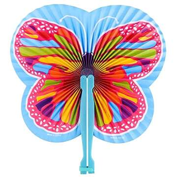 ArtCreativity Butterfly Folding Fans for Kids - 12 Pack
