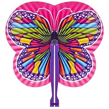ArtCreativity Butterfly Folding Fans for Kids - 12 Pack