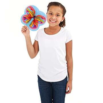 ArtCreativity Butterfly Folding Fans for Kids - 12 Pack
