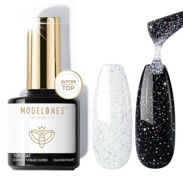 Modelones Glitter Gel Top Coat with Iridescent Finish