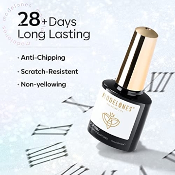 Modelones Glitter Gel Top Coat with Iridescent Finish