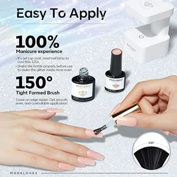 Modelones Glitter Gel Top Coat with Iridescent Finish