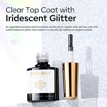 Modelones Glitter Gel Top Coat with Iridescent Finish