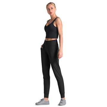 Dragon Fit Joggers for Women with Pockets,High Waist Workout Yoga Tapered Sweatpants Women's Lounge Pants (X-Large, Joggers78-Black)