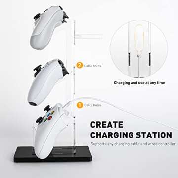 OAPRIRE Universal 3 Tier Controller Holder and Headset Stand for PS4 PS5 XBOX ONE SWITCH, Controller Stand Gaming Accessories, Build Your Game Fortresses (Black)