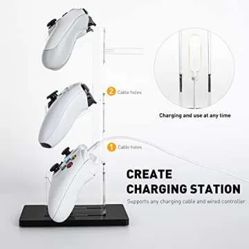 OAPRIRE Universal 3 Tier Controller Holder and Headset Stand for PS4 PS5 XBOX ONE SWITCH, Controller Stand Gaming Accessories, Build Your Game Fortresses (Black)