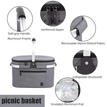 ALLCAMP Insulated Picnic Basket - Stylish & Functional Cooler
