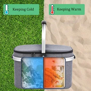 ALLCAMP Insulated Picnic Basket - Stylish & Functional Cooler