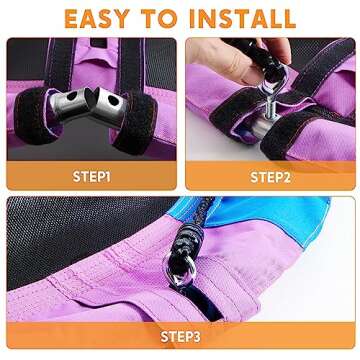 TURFEE 40" Saucer Tree Swing for Kids - 700Lb Weight Capacity, 900D Waterproof Oxford Fabric Platform Swing Seat with Adjustable Ropes for Kids Playground Outdoor Activity Backyard Fun (Rainbow)