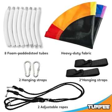 TURFEE 40" Saucer Tree Swing for Kids - 700Lb Weight Capacity, 900D Waterproof Oxford Fabric Platform Swing Seat with Adjustable Ropes for Kids Playground Outdoor Activity Backyard Fun (Rainbow)