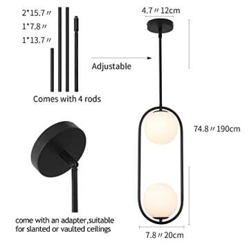 Modern Style Pendant Lighting Mid Century Pendant Light Fixture Hanging Lighting Fixture Vintage Sty...