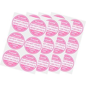 300 Pink Round Do Not Crush Labels for Shipping