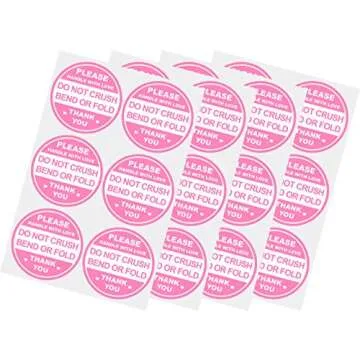 300 Pink Round Do Not Crush Labels for Shipping