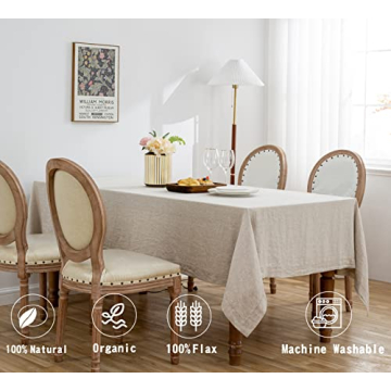Elegant Linen Tablecloth for Dining and Events 55" x 55"