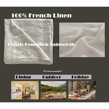 Elegant Linen Tablecloth for Dining and Events 55" x 55"