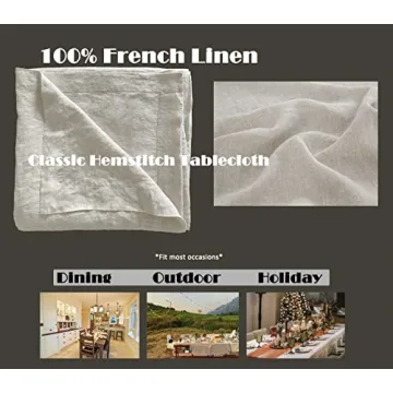 Elegant Linen Tablecloth for Dining and Events 55" x 55"